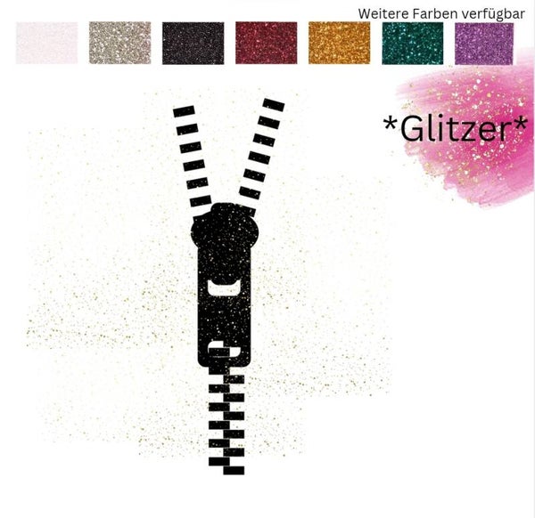 Bügelbild *GLITZER* - Reißverschluss