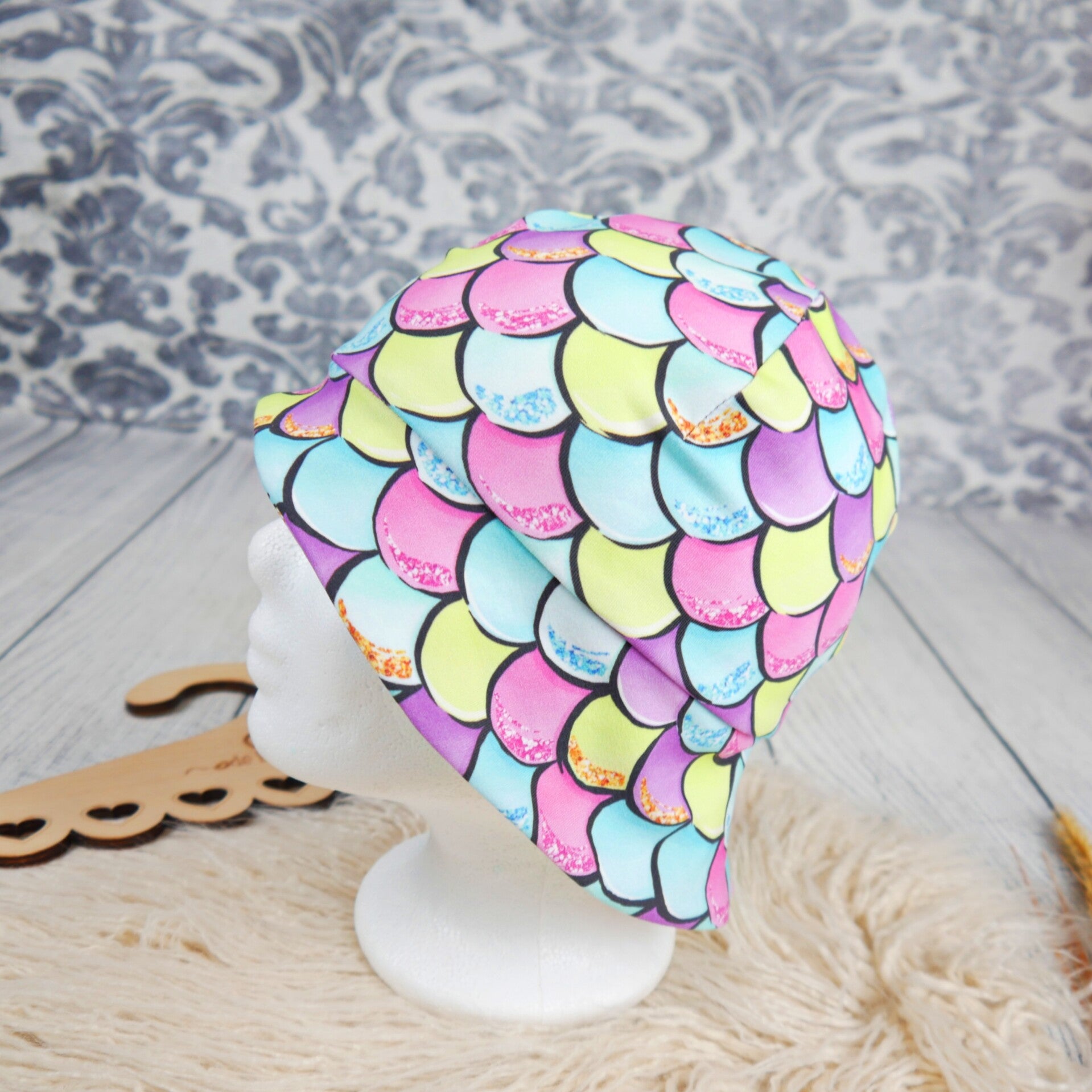 KU 54 - 56 Jersey Sonnenhut Meerjungfrau Schuppen