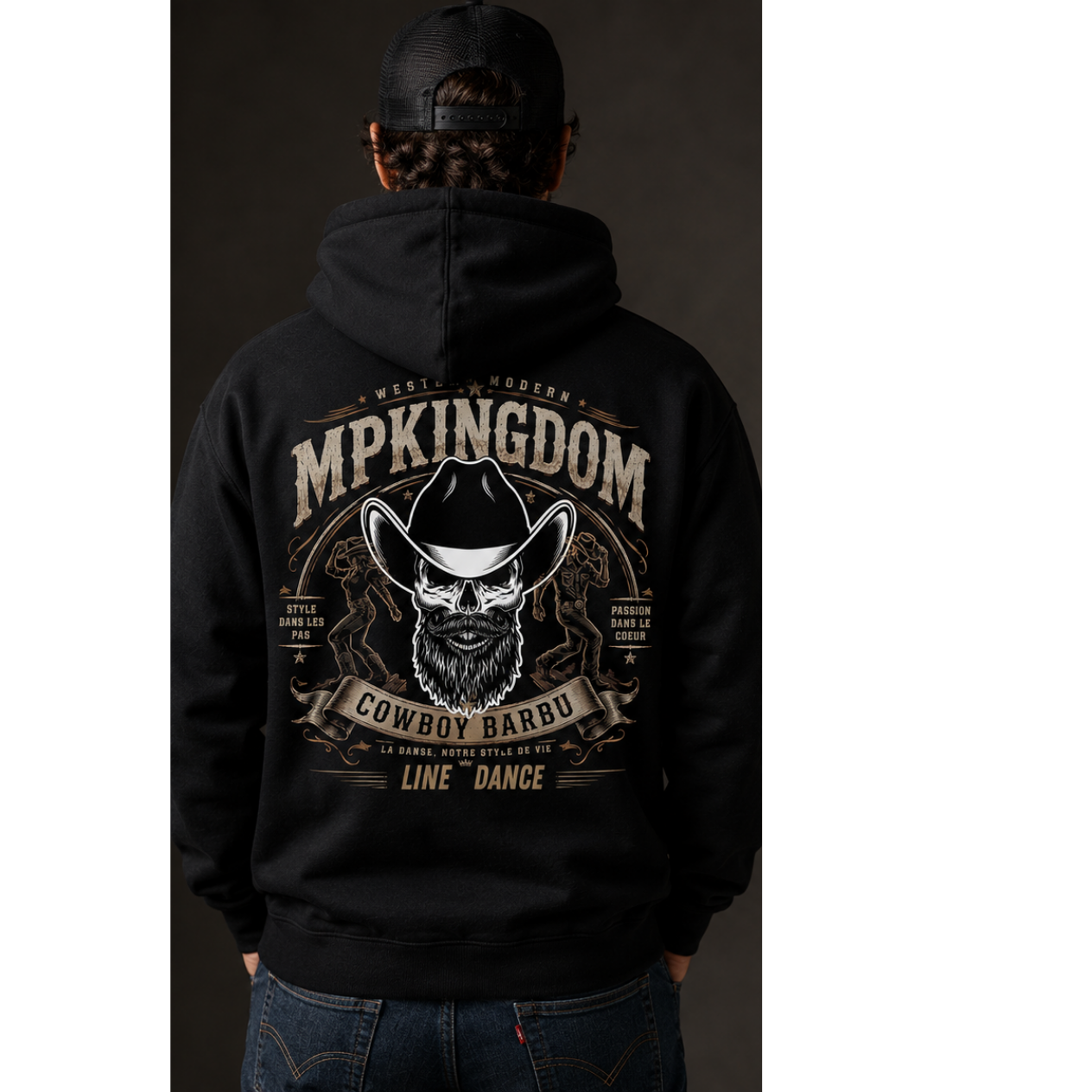 MP Kingdom x cowboy barbu hoodie Homme – Western Moderne