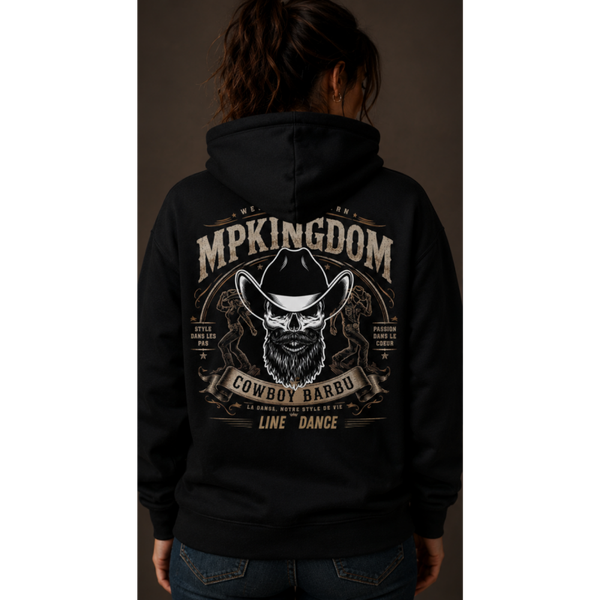 MP Kingdom x cowboy barbu Hoodie femme – Western Moderne Signature