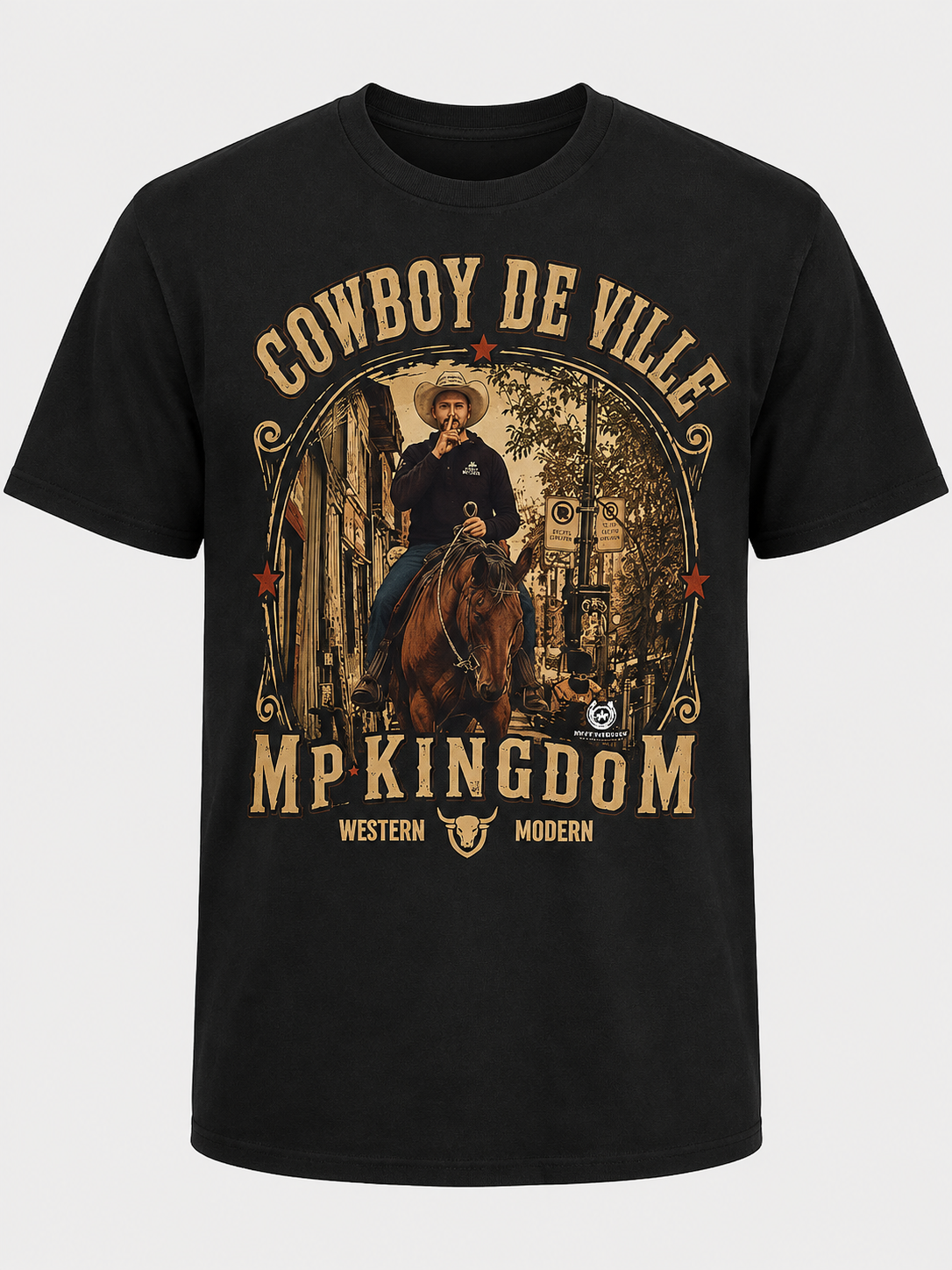 MP Kingdom x Cowboy de ville T-Shirt Homme – Western Moderne