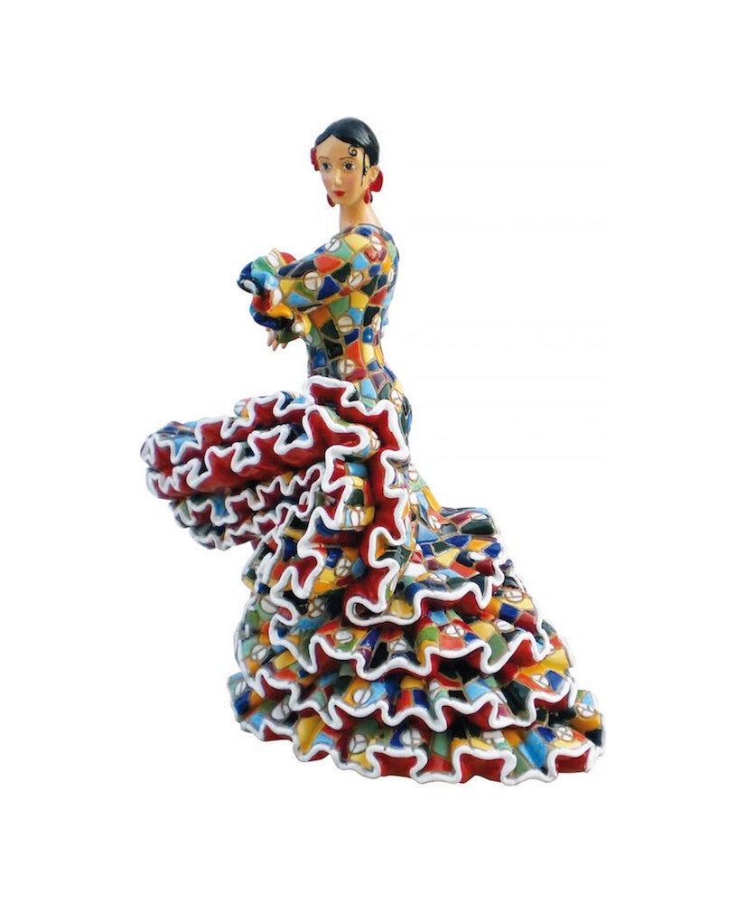Bailarina con un Vestido Colorido en Mosaico