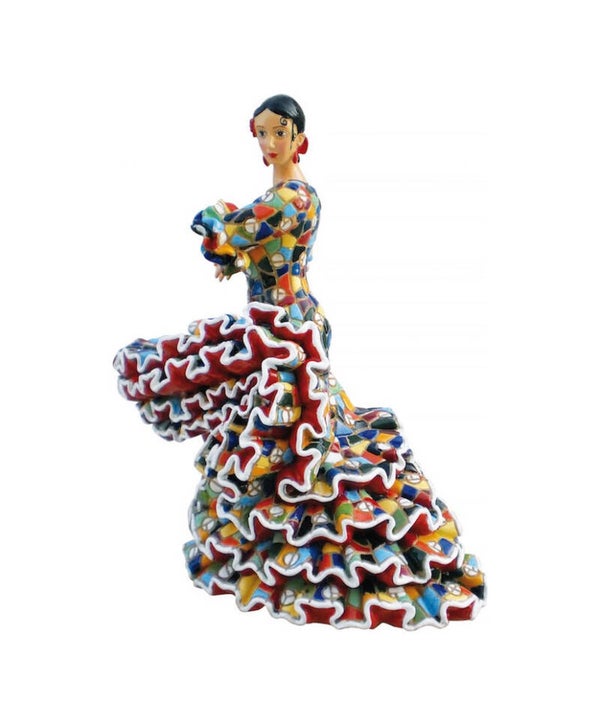 Bailarina con un Vestido Colorido en Mosaico