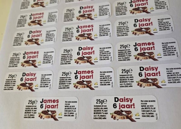Mini Nutella Traktatie Stickers