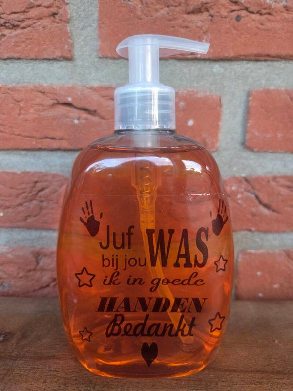 Zeeppomp oranje met tekst