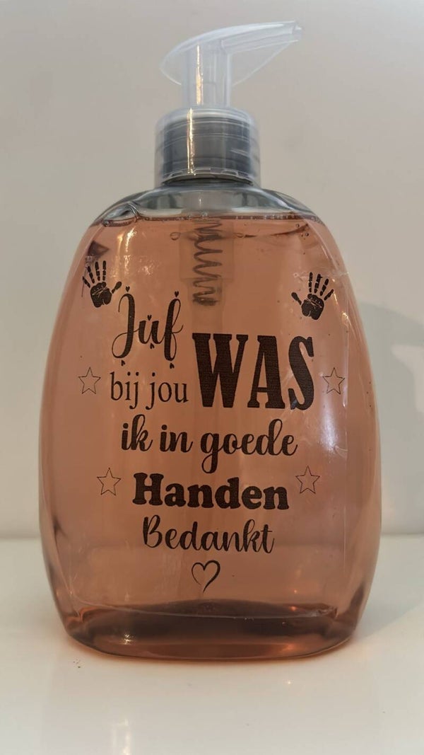 Zeeppomp oranje met tekst