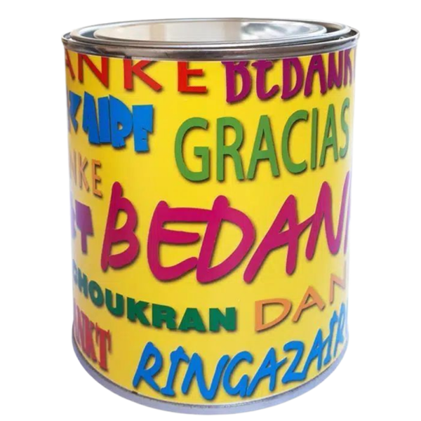 Snoepblik "bedankt "