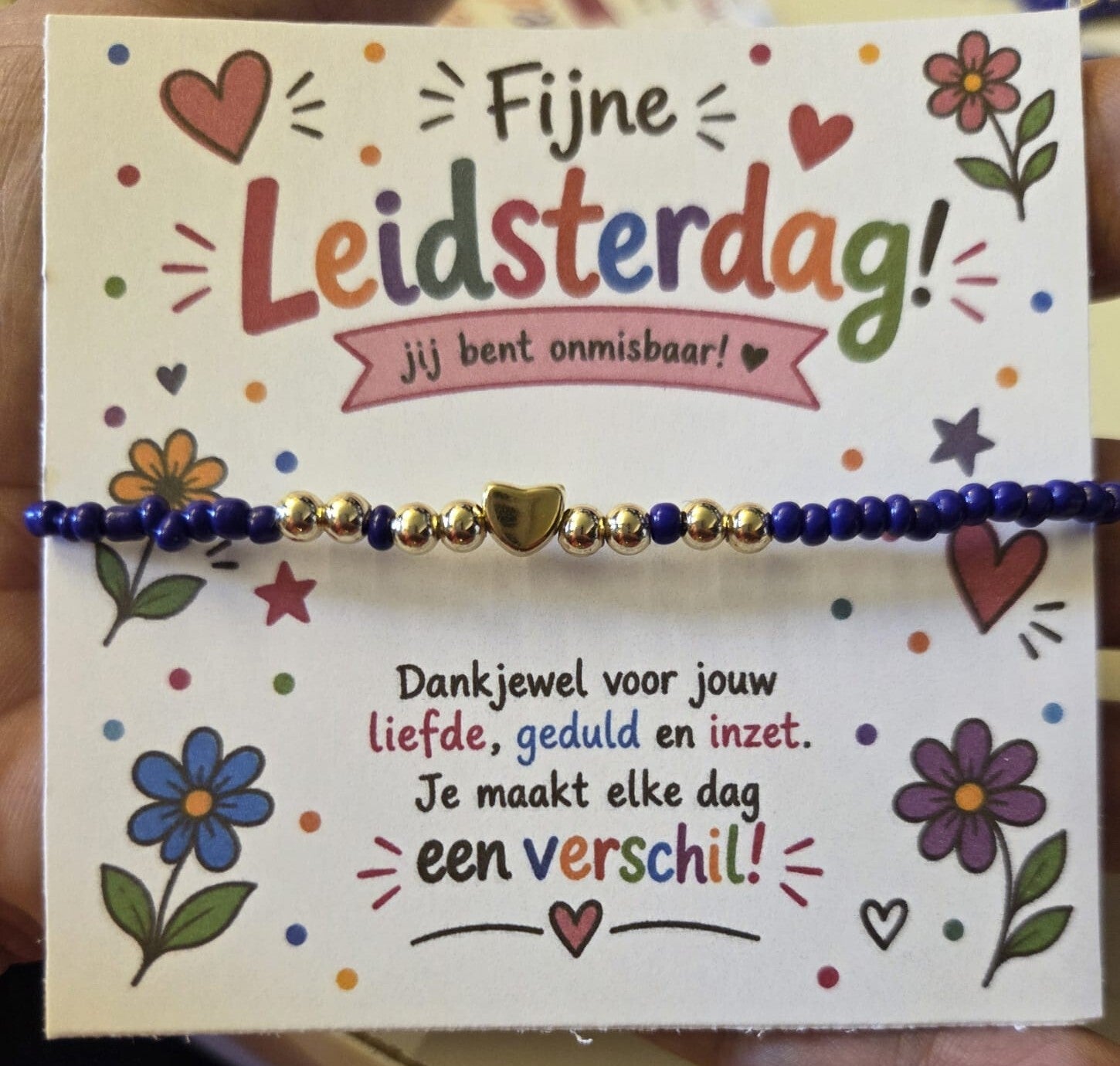 Juf & Leidster Armband met Hartje