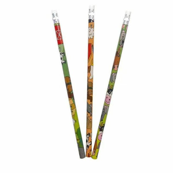 Boerderij Potlood met Gum – 19 cm 🚜🐄✏️