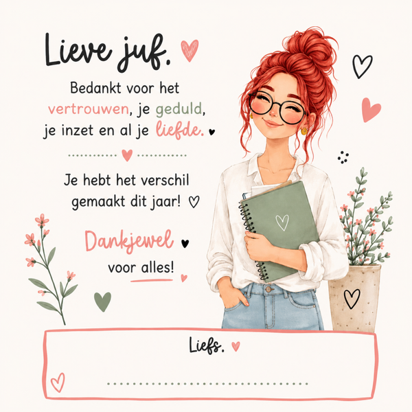 Tegel juf gepersonaliseerd