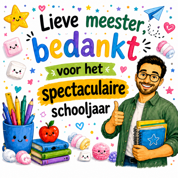 tegel "lieve meester bedankt "