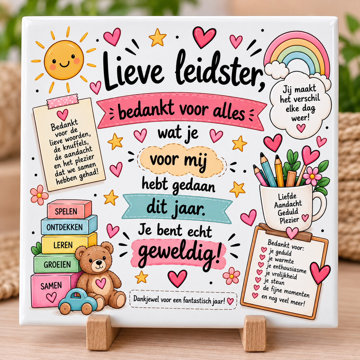 Niet zomaar een leidster, maar een herinnering voor altijd tegeltje