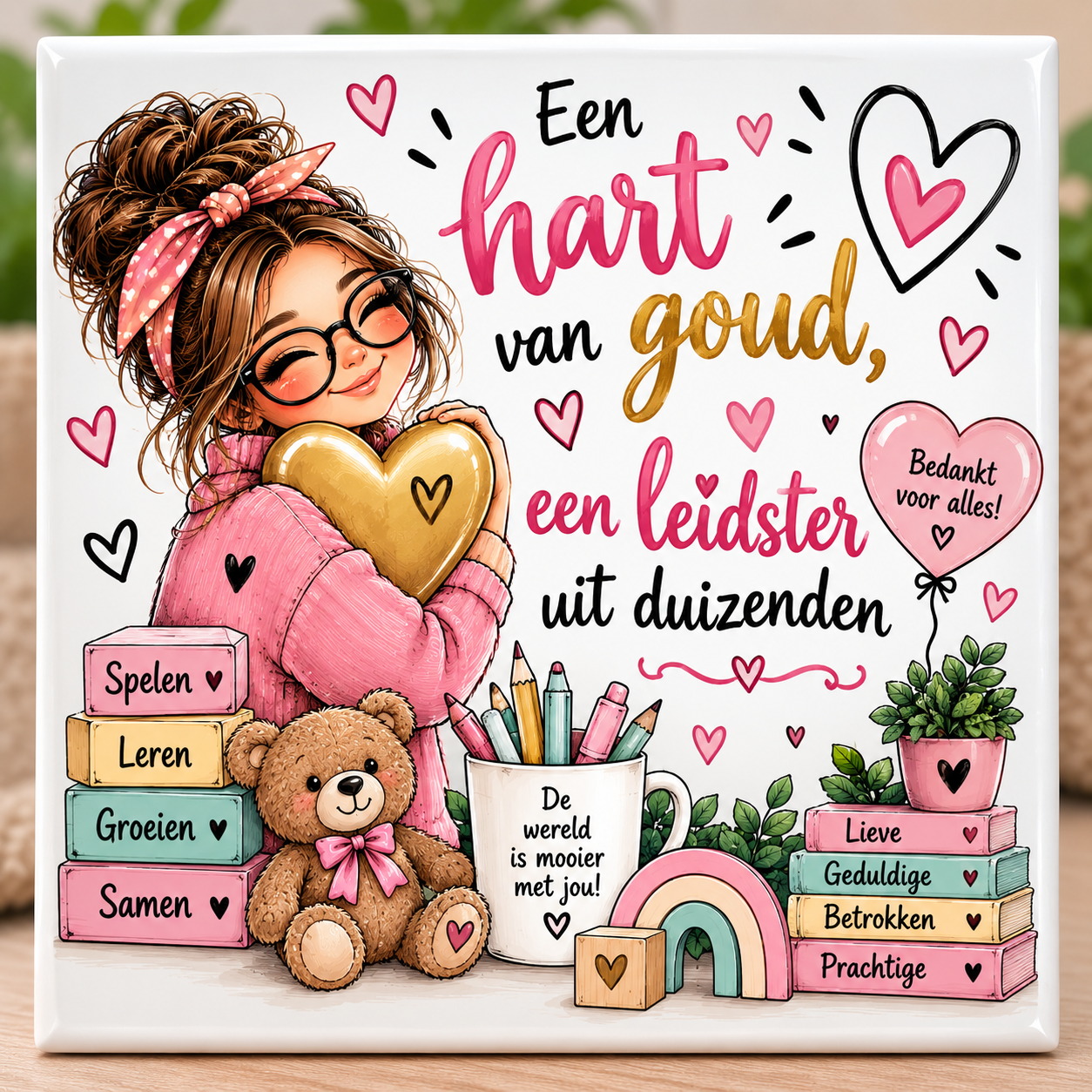 Een hart van goud, een leidster uit duizenden 💕 tegel