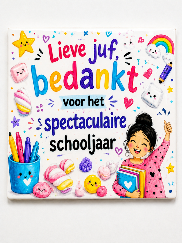 Tegel juf spectaculaire schooljaar