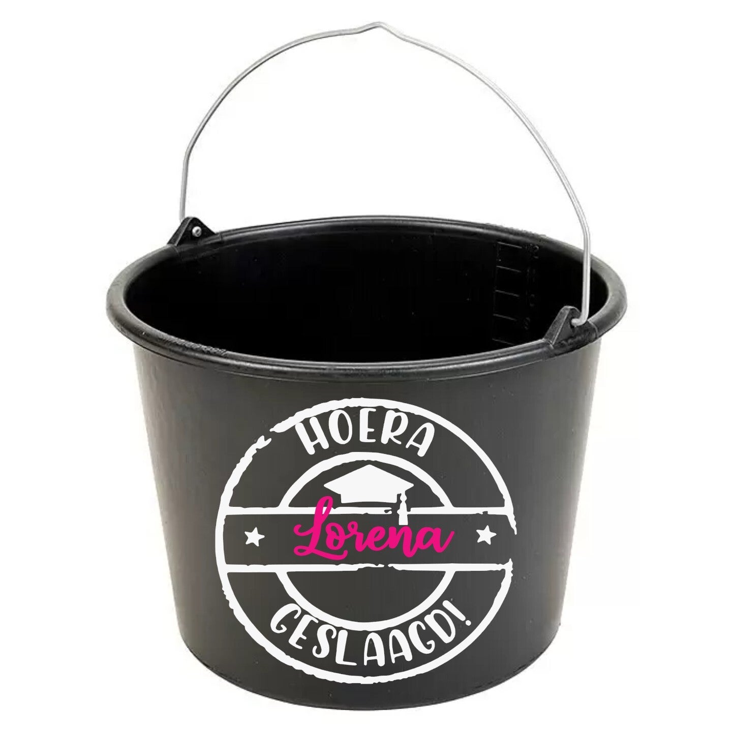 Emmer "Hoera (naam) geslaagd"