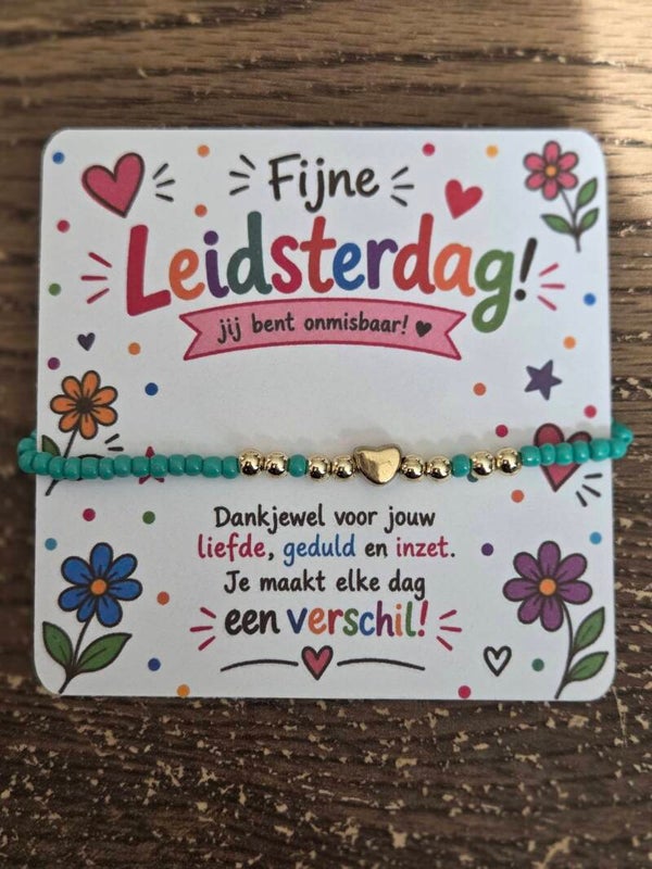 Juf & Leidster Armband met Hartje