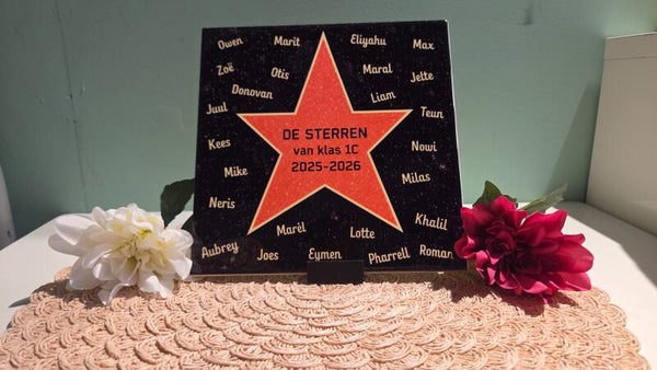 Persoonlijk Tegeltje met Namen van de Klas "De Alle sterren van de Klas"