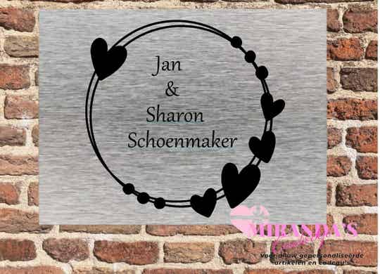 Naambord Krans met hart