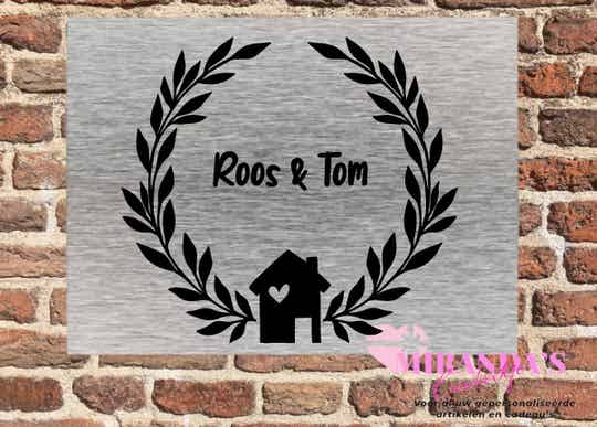 Naambord Krans met huis