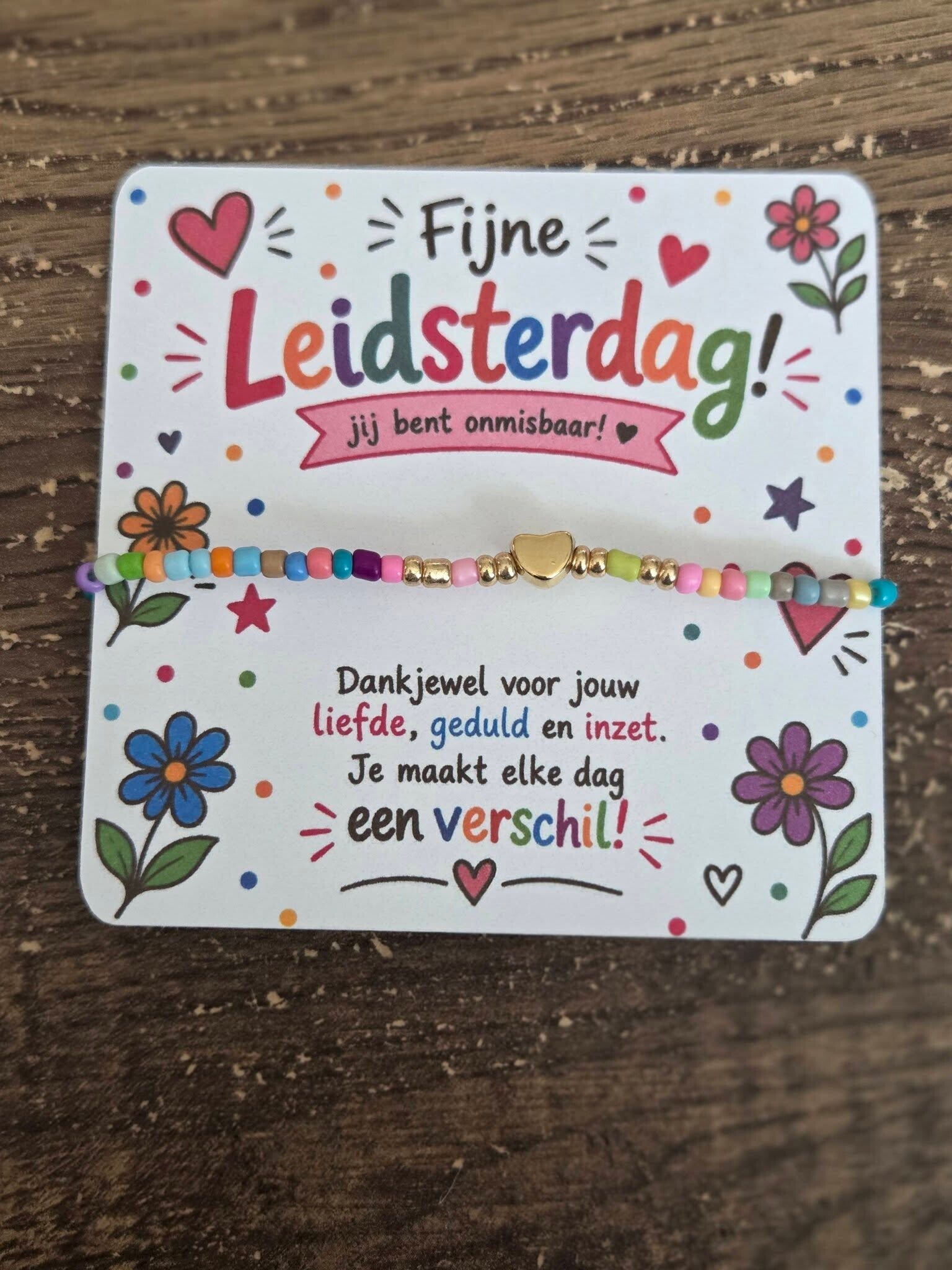 Juf & Leidster Armband met Hartje