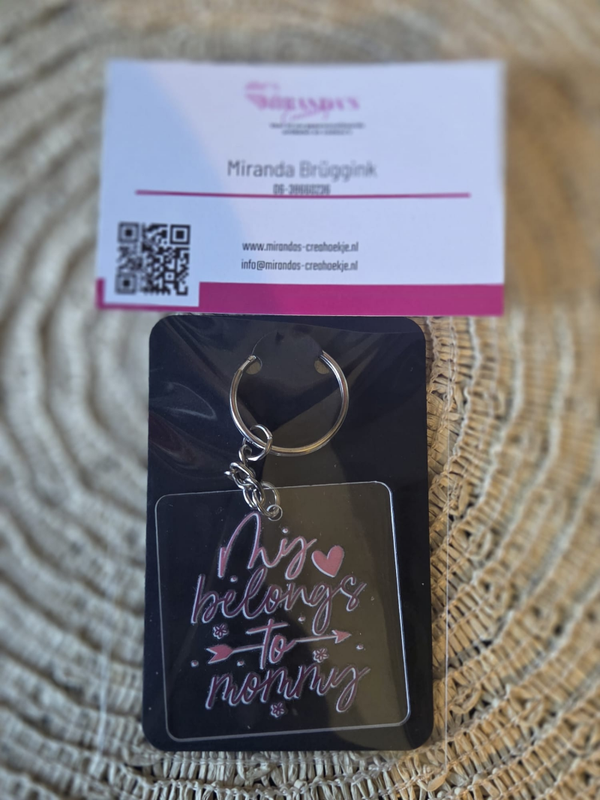 Plexiglas Sleutelhanger | My ❤️ belongs to mommy