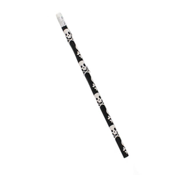 Piraat Doodskop Potlood met Gum – 19 cm ☠️✏️