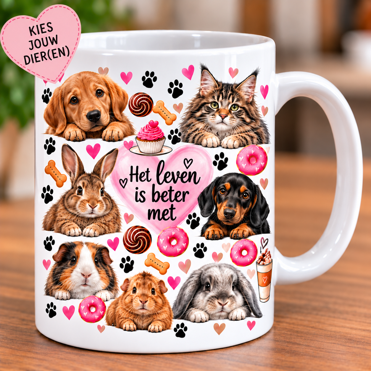 🐾 Gepersonaliseerde mok  Kies jouw dier(en)!