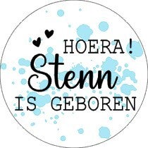 Hoera (naam) is geboren sticker Blauw