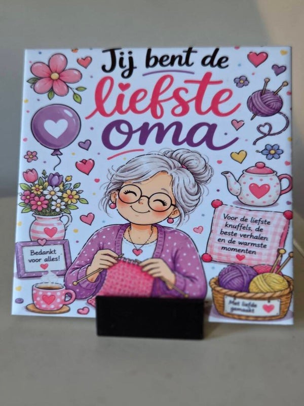 10.8cm Tegel " Breiende Oma jij bent de liefst oma "
