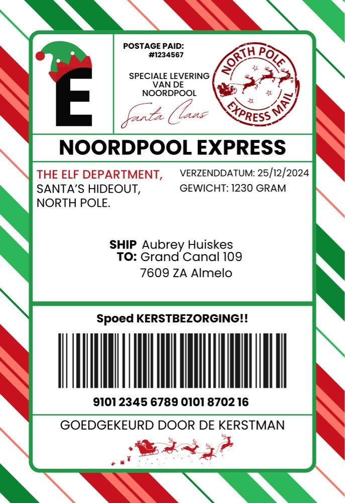 Verzendlabel Kerst