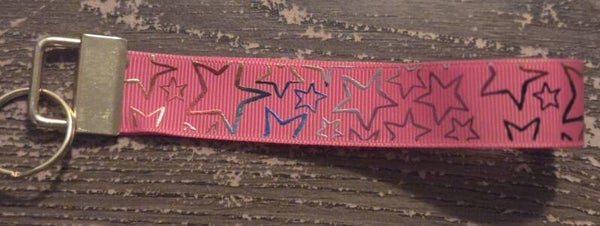 Roze sterren sleutelhanger