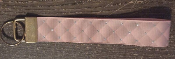 Roze met strass sleutelhanger