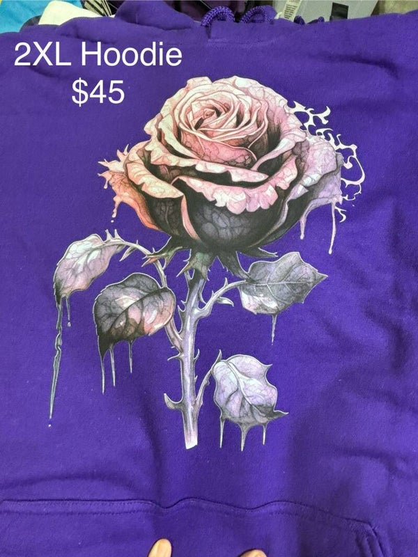 Purple Hoodie, 2XL Large Rose