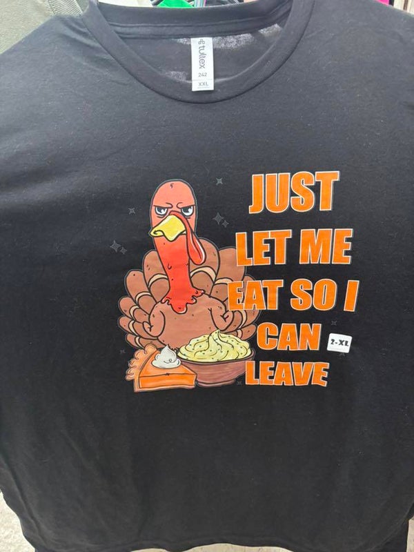 Black, Longsleeve Tee, XXL Just Let Me Eat