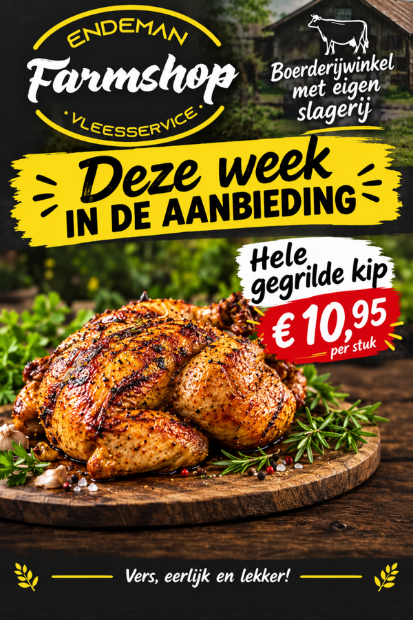 Reserveer uw Gegrilde hele Kip
