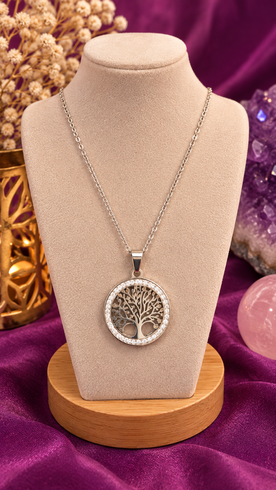 Collier argent  arbre de vie