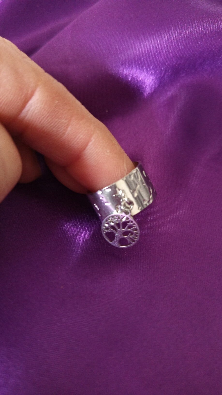 bague arbre de vie acier inoxydable réglable