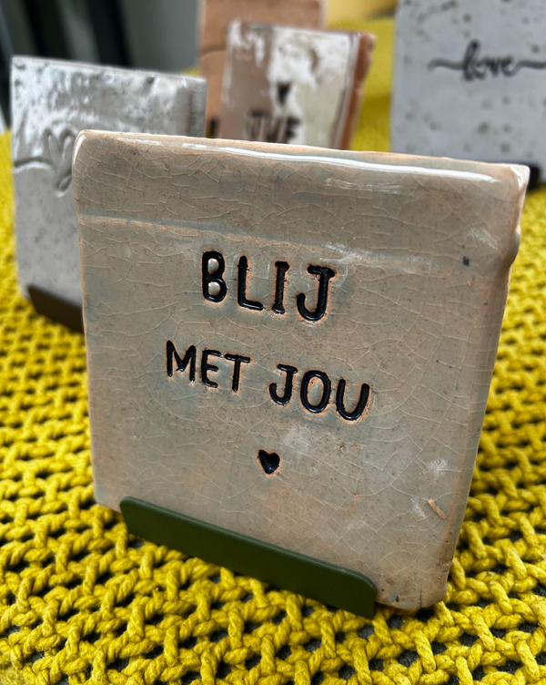 Tegeltje met tekst