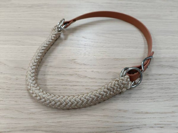 Sidepull neusriem Biothane/gesp - Beige & lichtbruin - Maat COB