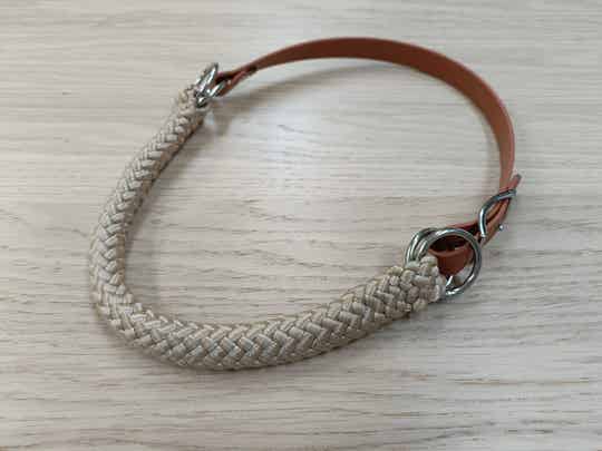 Sidepull neusriem Biothane/gesp - Beige & lichtbruin - Maat COB