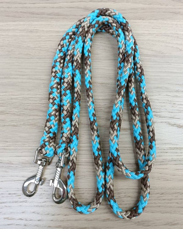 Touwteugel engels - SHET/PONY - beige/bruin/turquoise