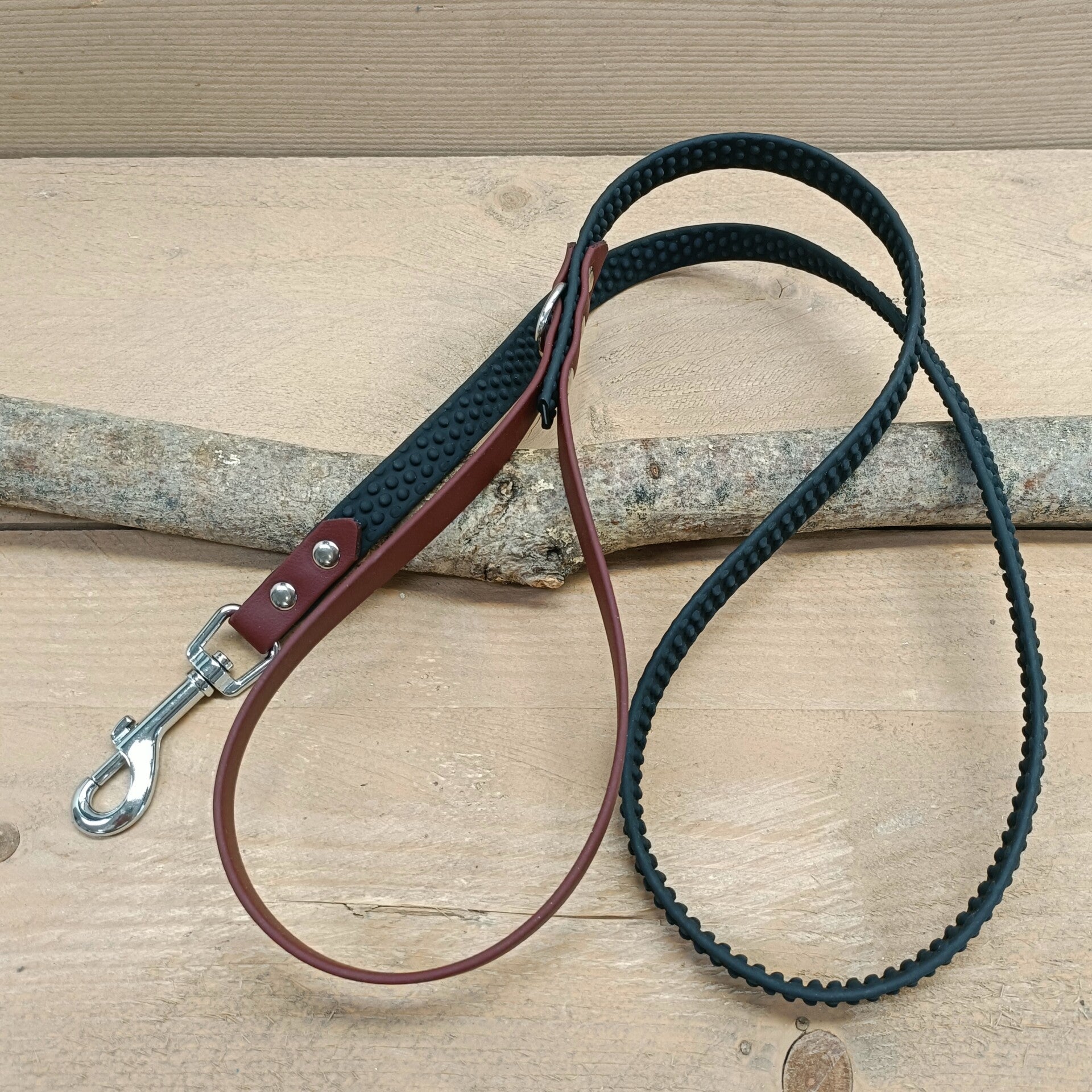 READY TO GO - hondenlijn supergrip met saddlebrown handvat - 140cm.