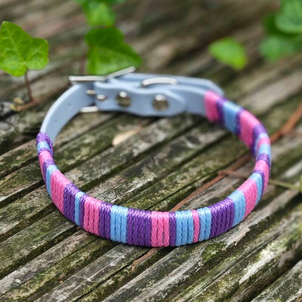 GRAB & GO - Halsband 16mm. paars/lavendel/babyroze - 30/35cm.