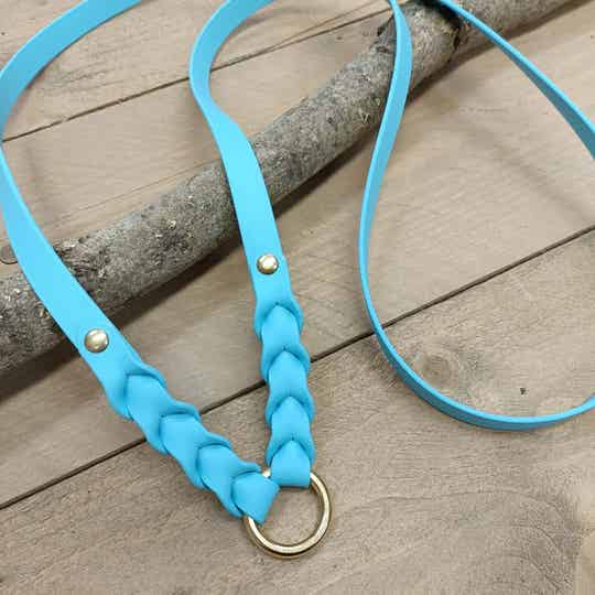 Biothane gevlochten neckrope met ring