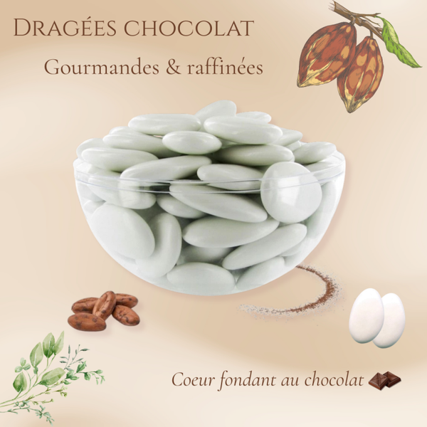 Dragées chocolat blanches