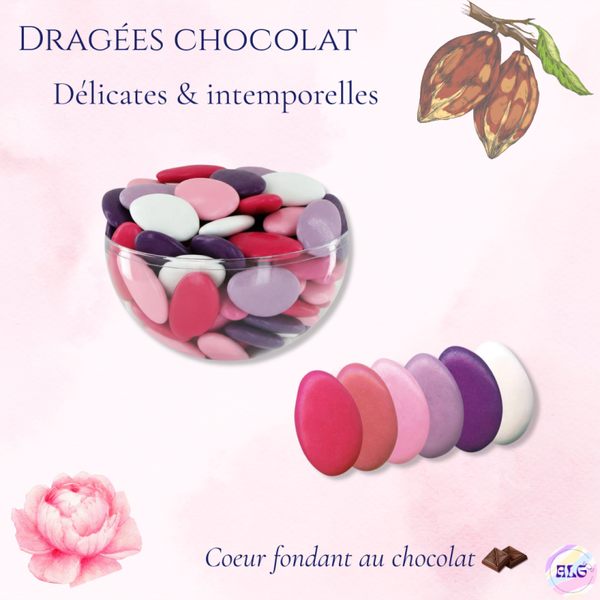 Dragées collection nuances rosées