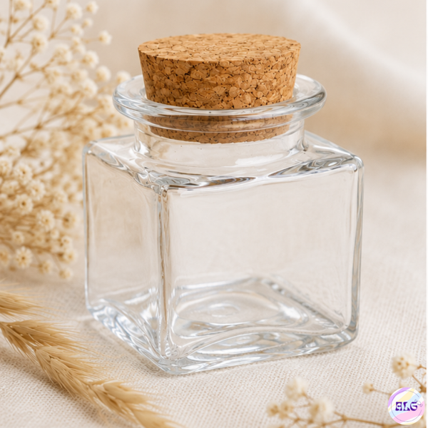 Mini pots carrés en verre 🌹- lot de 10 unités