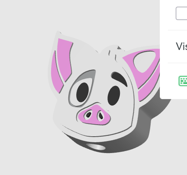 3mf File Straw topper pig Moana