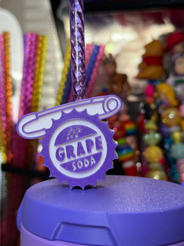 Slt file straw topper Grape soda