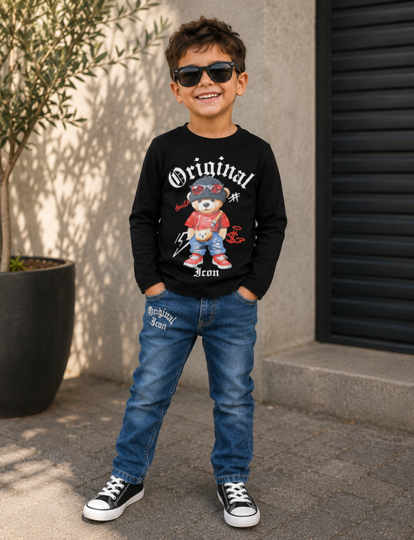 Stoere jongensset trui met jeans 👕👖